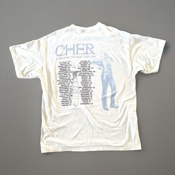 RARE Vintage Cher 2002 Tour T-shirt Big Graphic Sz XL Living Proof Music Y2K - Picture 3 of 5